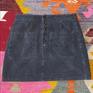 Grey corduroy button up skirt
